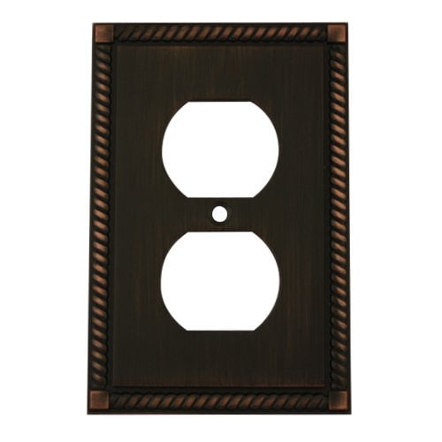 Cosmas 88033ORB Oil Rubbed Bronze Single Duplex Electrical Outlet Wall
