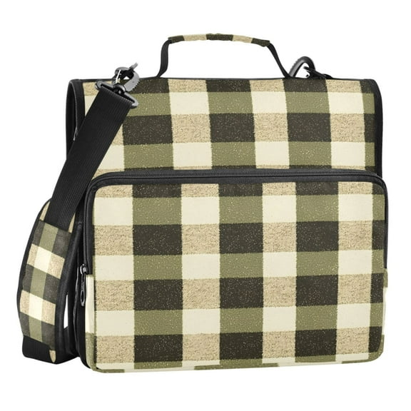 ALAZA Zipper Binder Checkered Grid-z3 3 Ring Trapper Keeper File Folder Organizer Bag