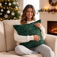 thumbnail image 6 of Christmas Throw Pillow Covers 18x18 Inch, Embroidered Decorative Square Pillowcases, Farmhouse Holiday Cushion Covers for Couch Sofa Living Room Bedroom Outdoor Home Decor, 6 of 8