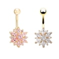 thumbnail image 6 of Yesbay Flower Cubic Zirconia Belly Button Ring Navel Bar Barbell Body Piercing Jewelry,Belly Ring, 6 of 7