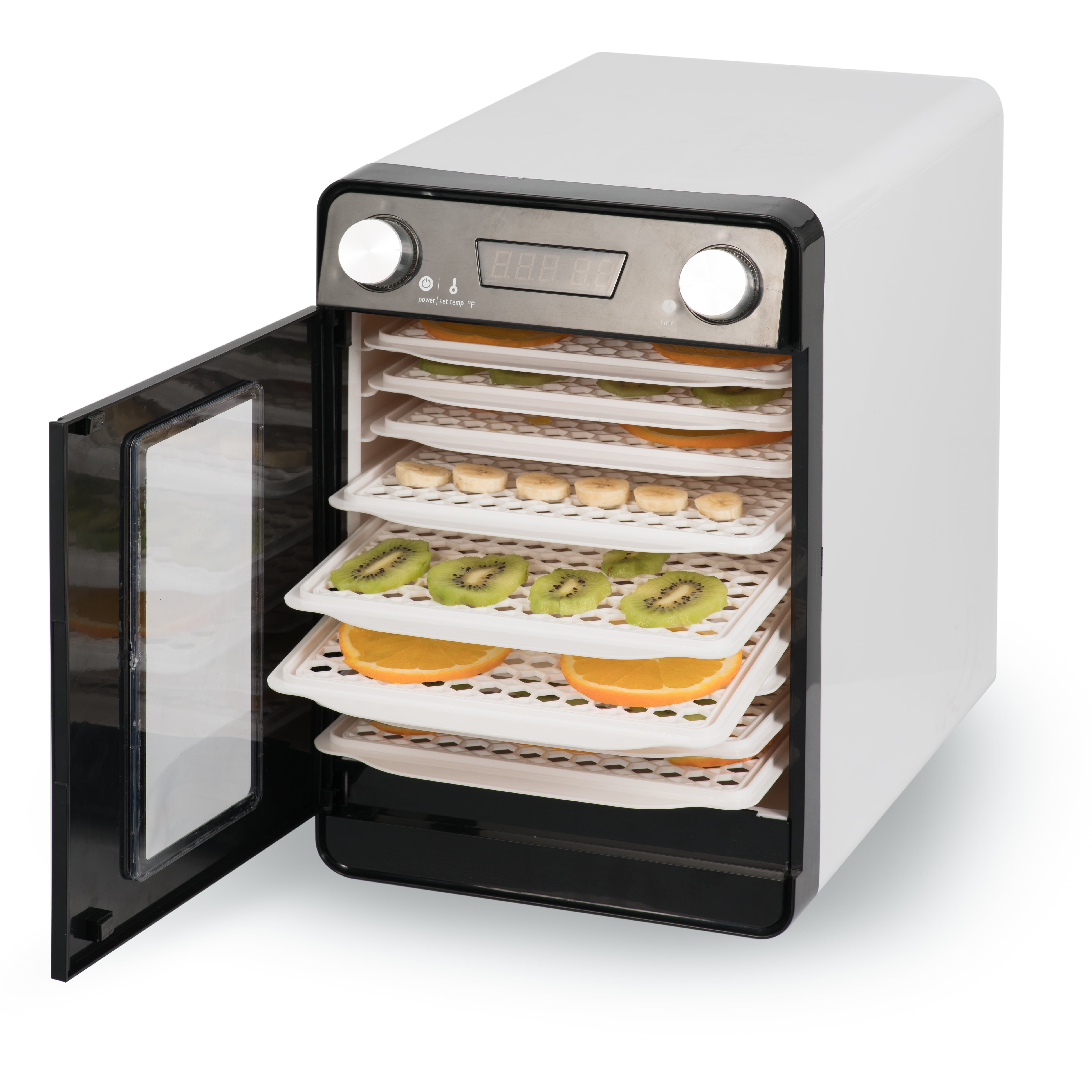 Della 9 Tray Commercial Food Fruit Jerky Dryer Drying Racks Temperature Settings and Timer Blower Dehydrator, White by Della