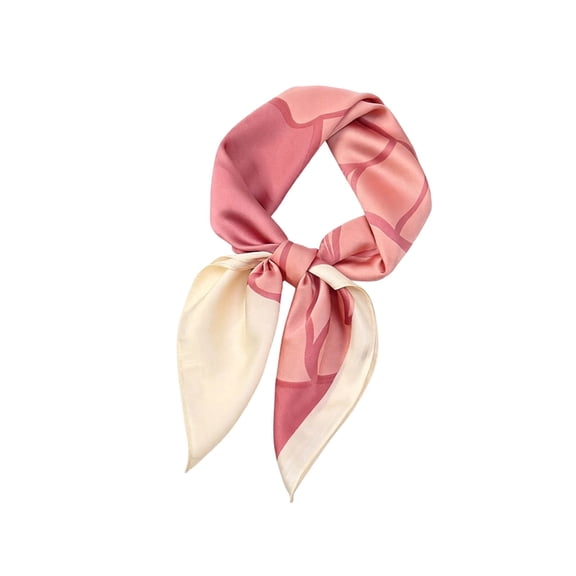 HNMKIU Silk Scarves Elegant Silk Square Scarf Stylish Neckwear Lightweight Breathable Classic Small Accessory For Everyday Wear Ladies Pink,One Size
