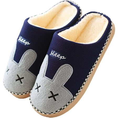 

CoCopeanut Women Memory Foam Warm Slippers Cute Bunny Animal Furry Home Shoes Slip On Plush Slipper