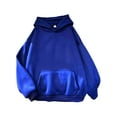 thumbnail image 1 of Innerwin Hoodies Fleece Women Sweatshirt Sport Solid Color Loose Fit Hooded Tops Blue S, 1 of 2