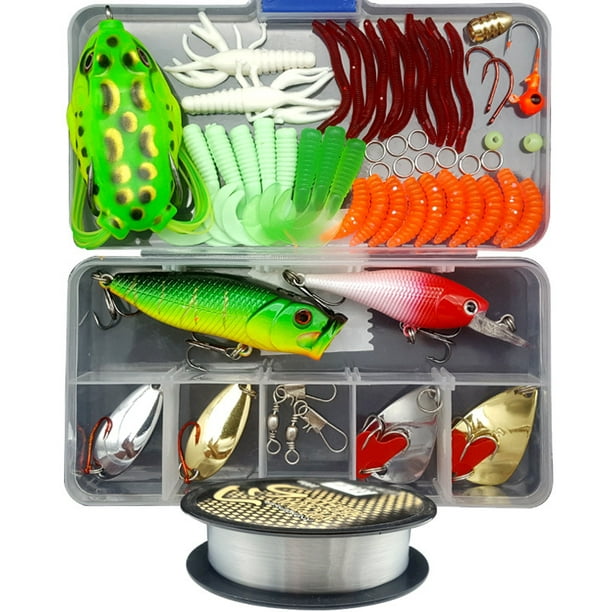 56pcs Freshwater Fishing Lures Kit Fishing Tackle Box with Tackle
