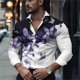 thumbnail image 2 of Camisa de negocios con estampado 3D de mariposas 2024 para hombre, camisa de manga larga con solapa y estampado de mariposas de alta calidad, cómoda y suave para hombre 5XL, 2 of 5