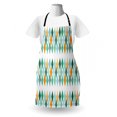 thumbnail image 3 of Geometric Apron, Modern Repeating Pattern of Abstract Ornamental Rhombuses Feathers, Unisex Kitchen Bib with Adjustable Neck for Cooking Gardening, Adult Size, Sea Green Orange White, by Ambesonne, 3 of 4