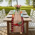thumbnail image 4 of Red Truck Christmas Table Runner 60 Inches Long, Cotton Linen Table Runner Dresser Scarf, Plaid Xmas Tree Snowflake Vintage Fabric Tablerunners for Dining Coffee Tables Wedding Holiday Party 13"x60", 4 of 9