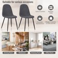thumbnail image 4 of Homy Casa Dining Chairs Set of 4, Fabric Kitchen Chairs with Metal Legs for Living Room, Grey, 4 of 10