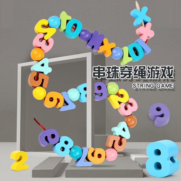 Early Education Toy Strings And Lacing Beads Preschool Games Letter