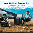thumbnail image 3 of IEE P3200 Solar Generator 3200W/2048Wh LiFePO4 + 4x200W Panels｜0.6H Fast Charge, 16 Ports, RV Ready, App Control & EPS Backup for Home Emergency, 3 of 8
