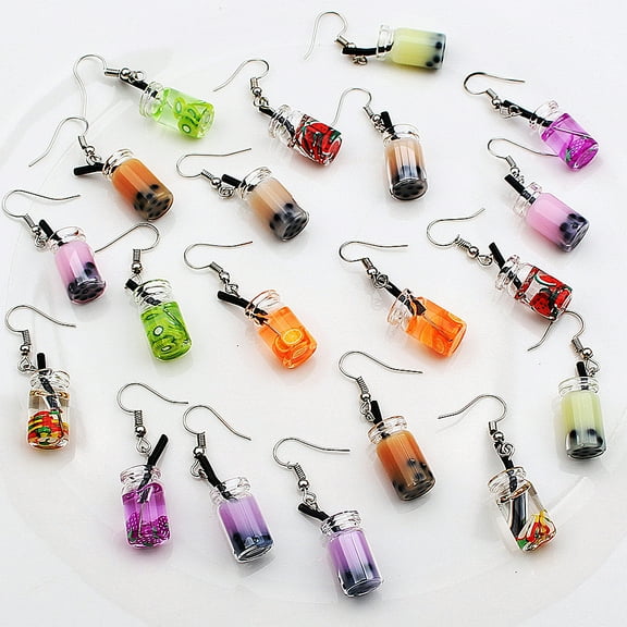 Dalidasy 1 Pair of Fruit Dangle Earrings Bottle Pendant Earrings Creative Drop for Summer Beach Party Jewelry ( )