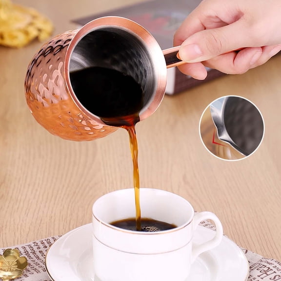 Stainless Steel Turkish Coffee Pot with Long Handle Bar Rose 200ml
