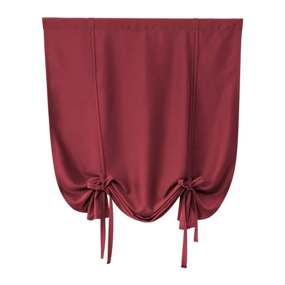 Home Textiles Essential Clearance! Curtain For Bathroom Kitchen Adjustable Balloon Roman Curtains For Small Window Room Darkening Shades Drapes Panel Rod Pocket Purple Textiles Set (Red)