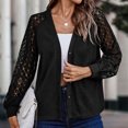 thumbnail image 3 of Blusa de mujer Color puro cuello en V Casual cómoda transpirable camisa de moda de un solo pecho para viajes, 3 of 7