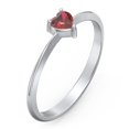 thumbnail image 3 of Bague Pierre de Naissance en Forme de Cœur - Grenat (Janvier), 3 of 6