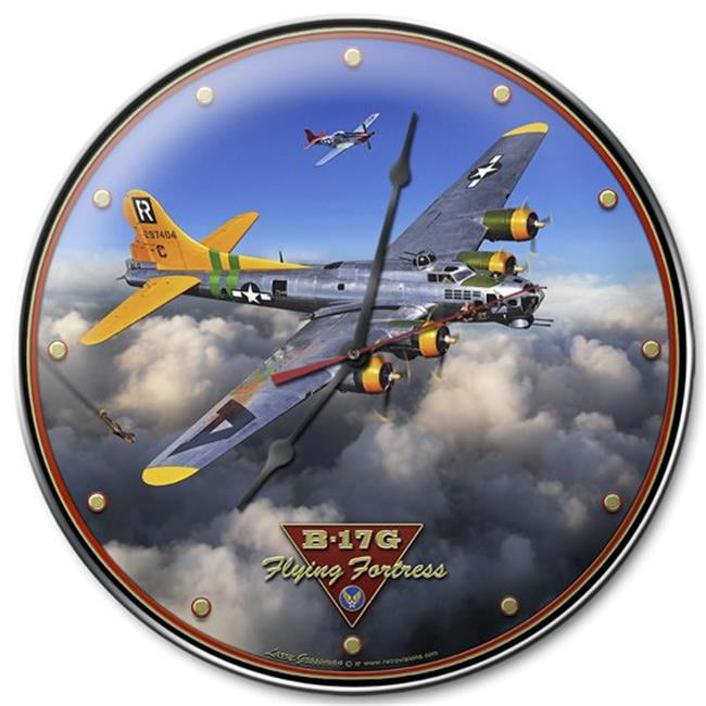Larry Grossman B17G Flying Fortress Clock 14 x 14 in.