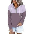 thumbnail image 2 of Craaazy Hoodies for Women Button Down Pullover Sweatshirts Hat Rope Hooded Pocket Tops Long Sleeve Shirts Gifts For Women, 2 of 6