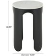 thumbnail image 3 of DecMode 15" x 23" Black Metal Round Accent Table with White Marble Tabletop, 1-Piece, 3 of 9