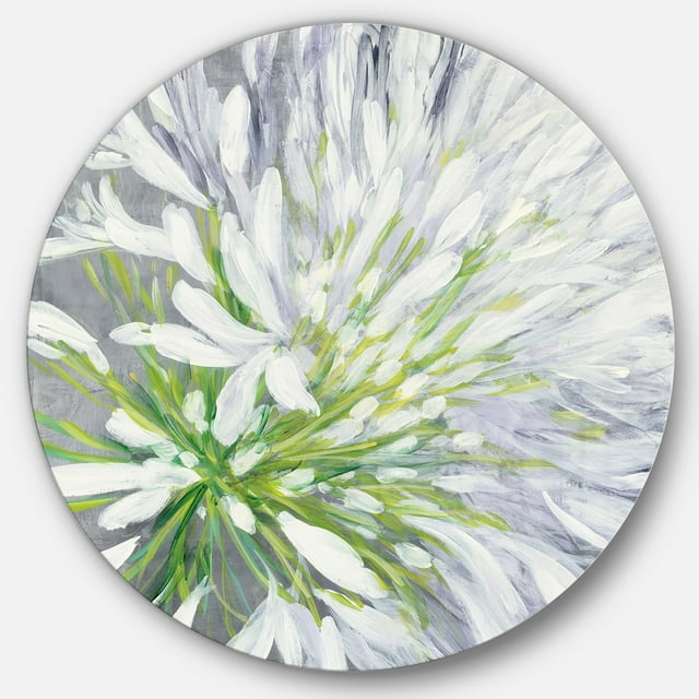 Designart 'Flower Cleome Splash II' Art Mural Rond en Métal Style Ferme - Disque de 36