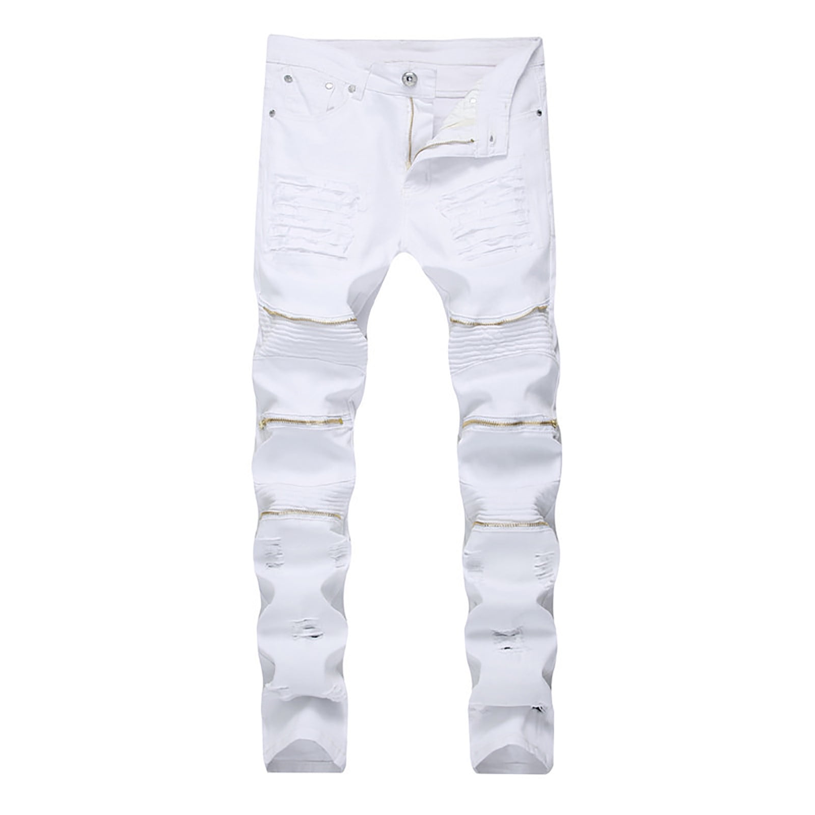 Åben Resistente Lærd Aoochasliy Mens Jeans Clearance Reduced Price Men's New Tight-fitting Ripped  Straight Hip-hop Stretch Motorcycle Denim Trouser - Walmart.com