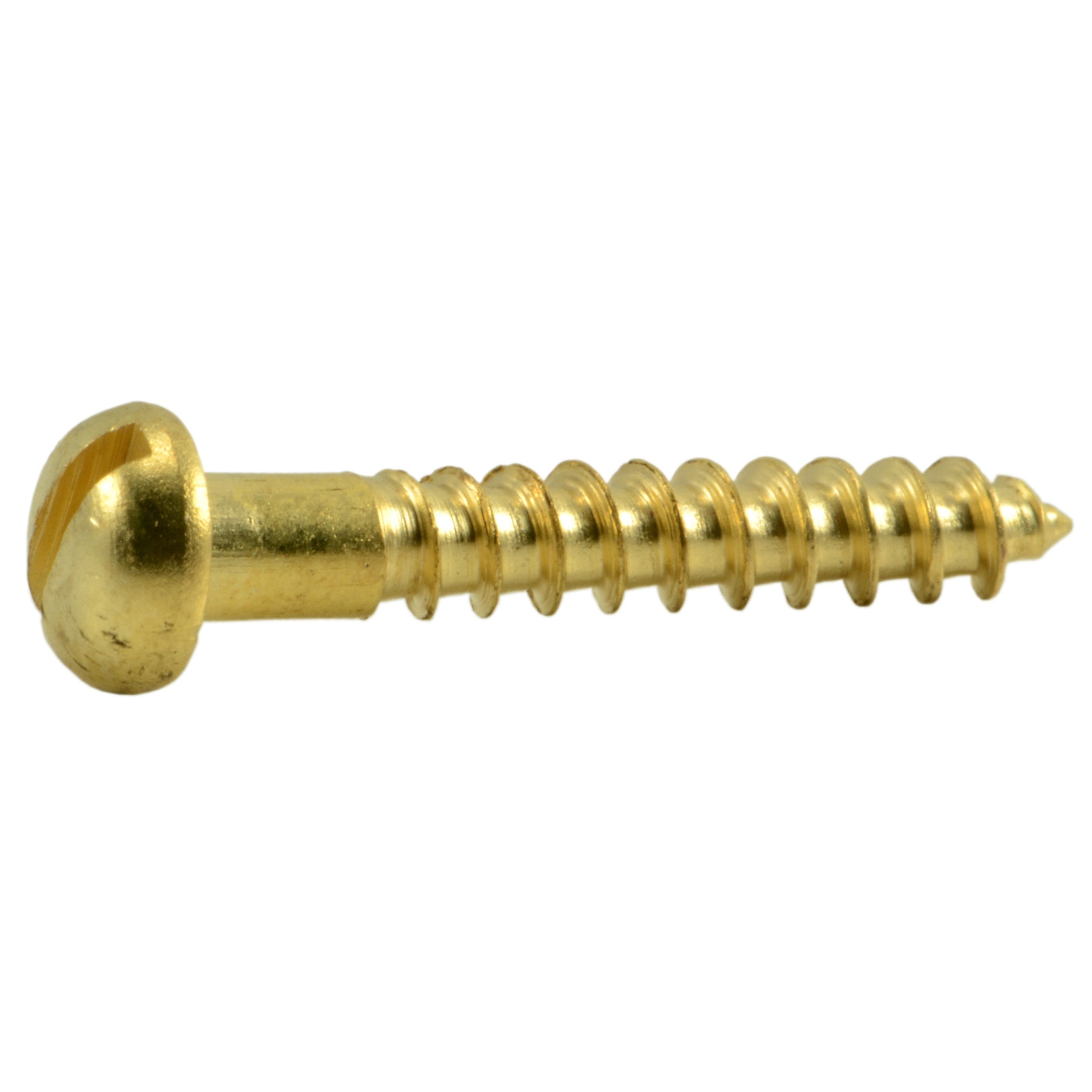 round head slotted pack of 100 No.4 x 3/4" 3 x 20mm Small solid brass screws 