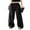 Black, variant on SUNSIOM Women Parachute Pants Loose Cargo Casual Elastic Waist Wide Leg Joggers Trousers with Pockets for Streetwear
