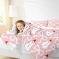 thumbnail image 4 of Manfei Bow Snowman 2pcs Bedding Comforter Set,Pink White Twin Comforter Sets,Merry Christmas Breathable Bedding Set,Lightweight Festival Room Decor,Reversible, 4 of 8