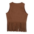 thumbnail image 4 of LiiYii Gilet Cowboy Western Rétro Cowgirl Hippie à Franges pour Enfants Sans Manches avec Rivets Marron Foncé 10, 4 of 7
