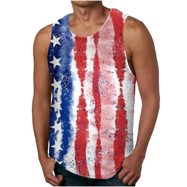 TopLLC Débardeurs pour Hommes T-Shirts Sans Manches Décontractés Hommes Mode Décontractée Imprimé Chandail à Enfiler Col Rond Débardeurs de Sport Vêtements d'Été