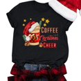thumbnail image 1 of Gibobby Camiseta Navideña De La Mujer Camiseta de manga corta con estampado de taza de café de Navidad para mujer, camiseta divertida de Navidad(Negro,XG), 1 of 5