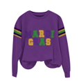 thumbnail image 4 of Ploknplq Womens Hoodies Pullover,Mardi Gras Shirt,Purple Sweaters for Women Purple Gold Green Women's Print Hoodless Sweatshirt,Hoodies for Women,Mardi Gras Sweatshirt Z Purple 1 L, 4 of 4