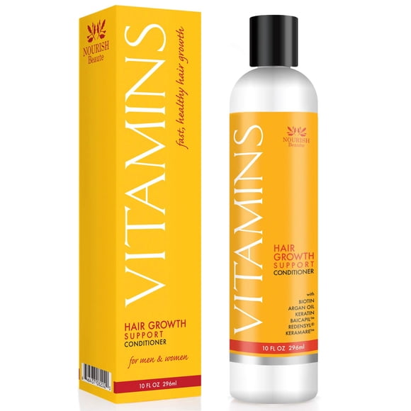 Acondicionador Nourish Beaute Vitamins para la caída del cabello que promueve el crecimiento del cabello, volumen y engrosamiento con biotina, bloqueadores DHT, antioxidantes, aceites y extractos para