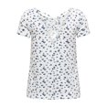 thumbnail image 2 of ONLY Camiseta para mujer - ONLBERA BACK LACE UP TO, cuello redondo, viscosa Blanco/Azul S (Small), 2 of 3
