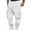 125#White, variant on Mens Fleece Cargo Sweatpants Heavyweight Elastic Waist Pants with Pockets Baggy Drawstring Jogger Pants Beige 2XL
