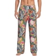 thumbnail image 2 of Lsque Tropical Fruit Print Men's Pajama Pants, Lounge Pant - Comfortable Home Wear,Elastic Waistband, Stylish Design-Small, 2 of 9