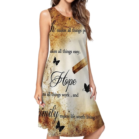 Will Always Have Hope Casual Sleeveless Loose Sundress Dress For Women Summer Dress Daily Woman