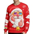 thumbnail image 4 of Ugly Christmas Sweater Men Funny Santa Graphic Ugly Sweater Christmas Sweatshirt Couples Xmas Party Pullover Shirts, 4 of 5
