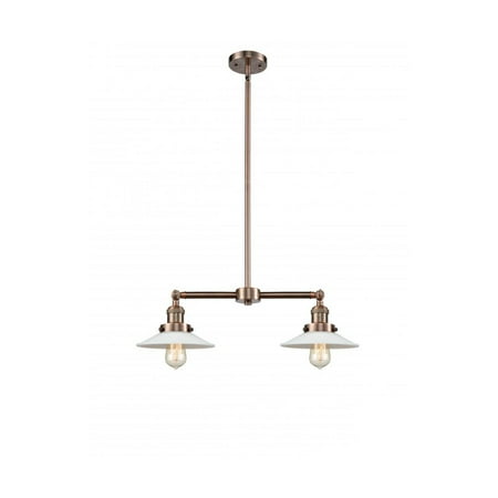 

Antique Copper Tone Chandeliers 21 Wide White Glass Steel/Cast Brass Medium Base LED 2 Light Fixture