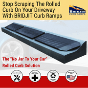 Bridjit 4-Piece Driveway Curb Ramp for 16 Feet Driveway Coverage, Bridjit Curb Ramps for Cars