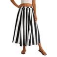 thumbnail image 5 of Maxi Skirts for Women Casual Comfort A line Summer Skirts Flowy Skirt Elegant Striped Midi Skirt Fashion for Daily Wear, 5 of 5