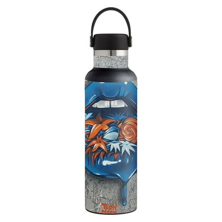 Vinyl Flowers MightySkins Skin for Hydro Flask 21 oz. Standard Mouth - Blue Flowers | Protective, Durable, and Unique Vinyl Decal wrap cover | Easy To Apply, Remove, and Change Styles | Made in the USA ()