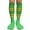 Bright Green / Golden Yellow, variant on Couver Cotton 4 Stripes Knee High Bright Green Softball Baseball Sports Tube Socks, Golden Yellow Medium