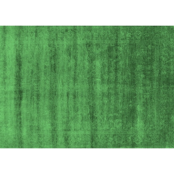 Ahgly Company Indoor Rectangle Solid Emerald Green Modern Area Rugs, 5' x 7'