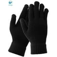 thumbnail image 2 of Deago 2 Pairs Winter Knit Gloves for Men Touch Screen Texting Warm Gloves with Thermal Soft Lining Elastic Cuff (Black), 2 of 10