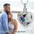 thumbnail image 4 of Crystal Heart Cremation Jewelry Butterfly Urn Necklaces for Ashes for Women Men with Birthstone Cremation Ashes Necklace for Human / Pet, 4 of 7