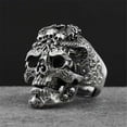 thumbnail image 5 of PikaLF Skull Ring for Men, Norse Viking Dragon Head Ring, Gothic Demon Skull Head Ring, Punk Rock Skull Totem Ring, Hip Hop Halloween Skull Biker Ring, Viking Skull Dragon Jewelry Gift for Men, 5 of 7