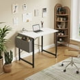 thumbnail image 6 of CONCETTA 31 Inch Computer Writing Desk with Storage Bag, Steel Frame for Home Office Study, White, 6 of 7