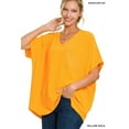 thumbnail image 3 of TheLovely Women & Plus V Neck Woven Airflow Dolman Short Sleeve Blouse Top with Front Pocket, 3 of 4