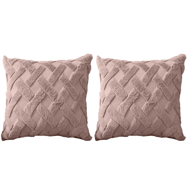 Dinheiro Juego de 2 Piezas de Funda de Almohada de 18X18" con Funda de Almohada Bohemia Decorativa de Color Sólido, Funda de Cojín, Felpa Suave